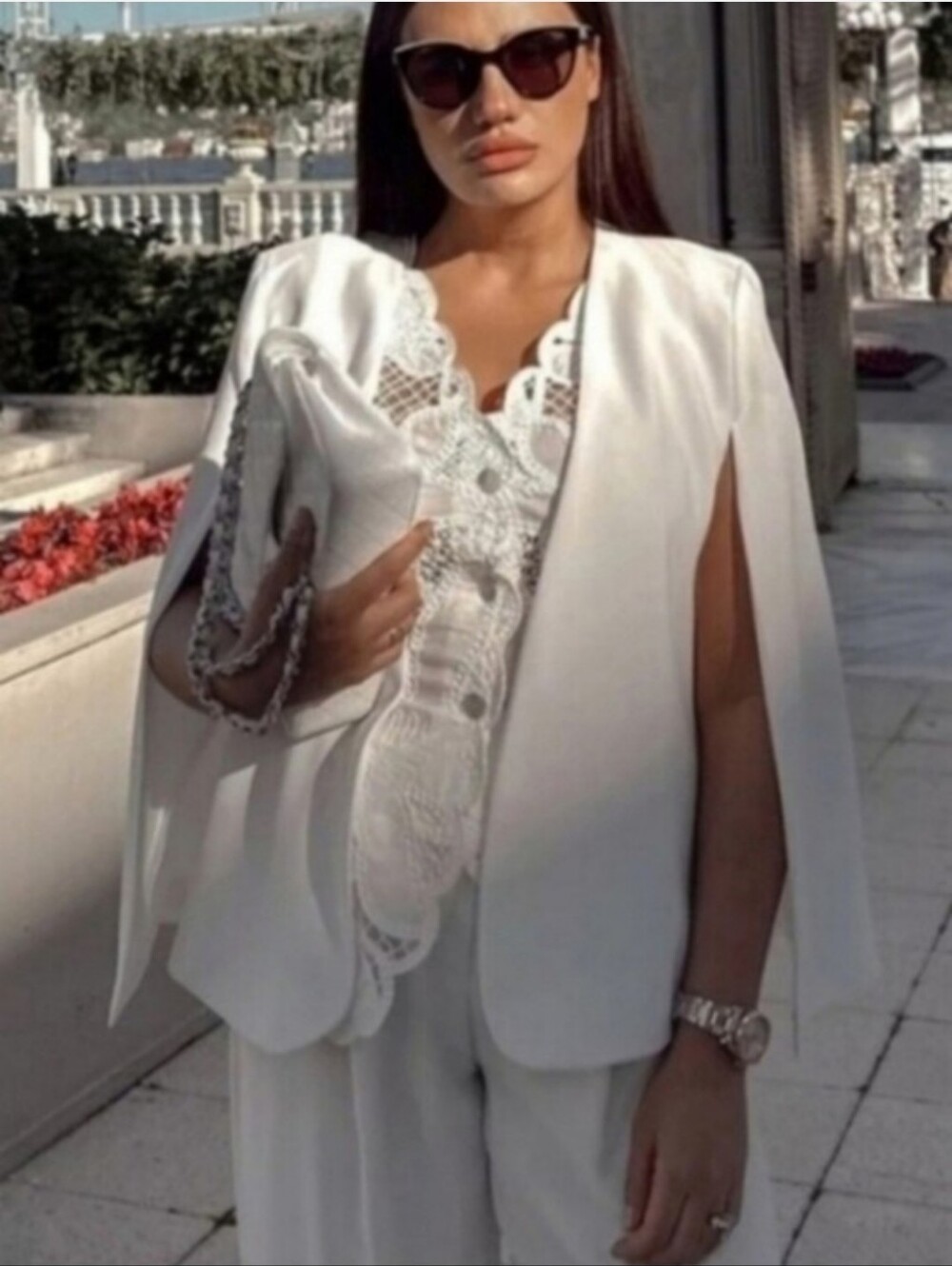 Zara white cape blazer size S - Picture 9 of 15